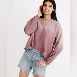 Madewell Dip-Dye (Re)Sourced Cotton Swing Sweatshirt in Classic Lilac Size L